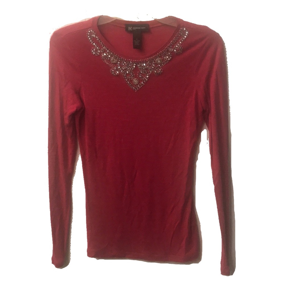 INC, International Concepts, P, Maroon Red t-shirt